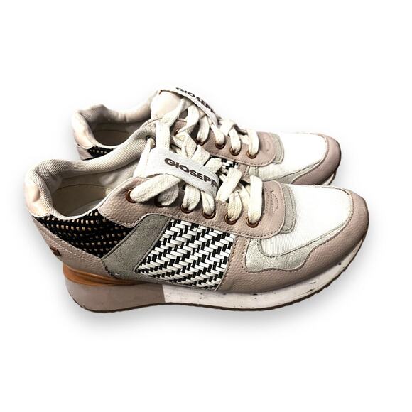 Gioseppo Women's Arcore Beige Multicolored Print Low Top Sneaker Shoes Size 37 - Picture 5 of 9